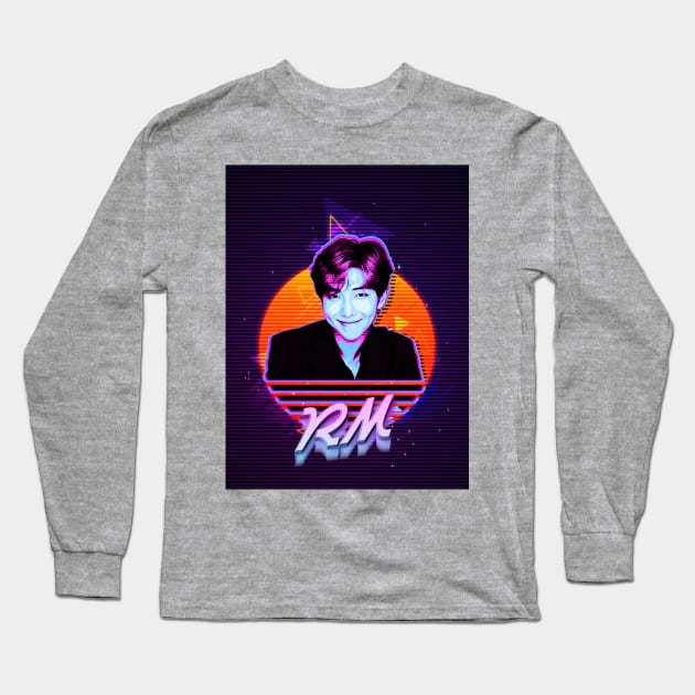 Kim Namjoon Retro Long Sleeve T-Shirt by NotoriousMedia